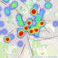 Hat and Home - Wokingham listings heatmap