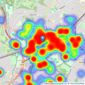 Hawes & Co - Raynes Park listings heatmap