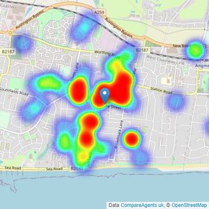 Hawke & Metcalfe - Rustington listings heatmap