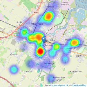 Hawkesford James - Sittingbourne listings heatmap