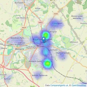 Hawkesford - Leamington Spa listings heatmap