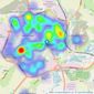 Hawksbys - Wellingborough listings heatmap