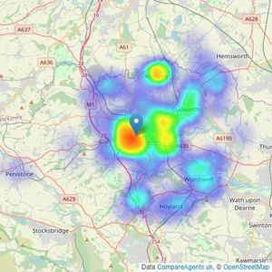 Haybrook - Barnsley listings heatmap