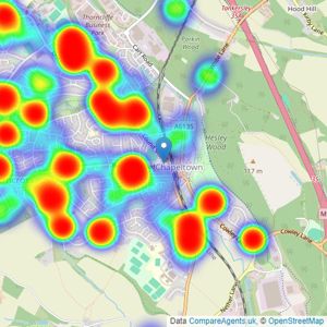 Haybrook - Chapeltown listings heatmap