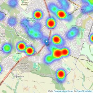 Haybrook - Gleadless listings heatmap