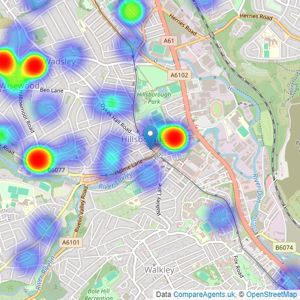 Haybrook - Hillsborough listings heatmap