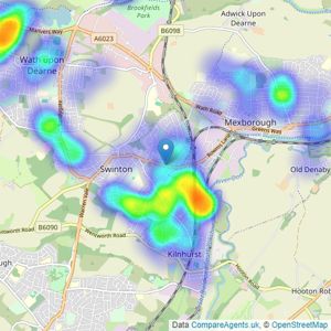 Haybrook - Swinton listings heatmap