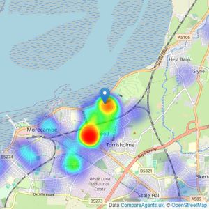 Hayley Baxter Sales & Lettings - Morecambe listings heatmap