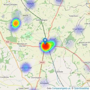 Hayman-Joyce Estate Agents - Moreton-In-Marsh listings heatmap