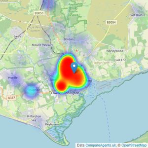 Hayward Fox - Lymington listings heatmap