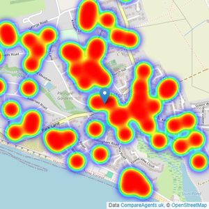 Hayward Fox - Milford on sea listings heatmap