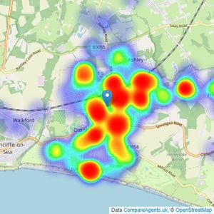 Hayward Fox - New Milton listings heatmap