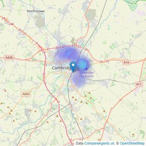 Hazell and Kent - Cambridge listings heatmap