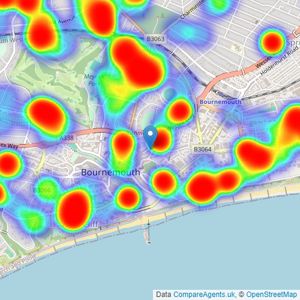 Hearnes Estate Agents - Bournemouth listings heatmap