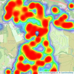 Hearnes Estate Agents - Ferndown listings heatmap