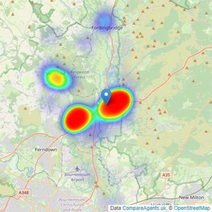 Hearnes Estate Agents - Ringwood listings heatmap