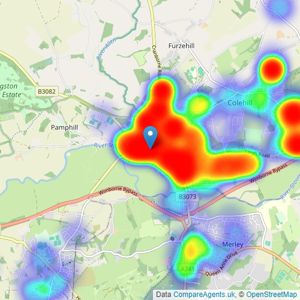 Hearnes Estate Agents - Wimborne listings heatmap