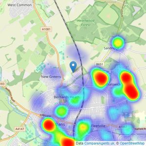 Heartwood Homes - St Albans listings heatmap