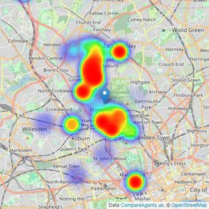 Heathgate - London listings heatmap