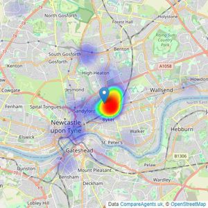 Heaton Property - Heaton listings heatmap