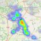 Hegartys Estate Agents - Houghton le Spring listings heatmap