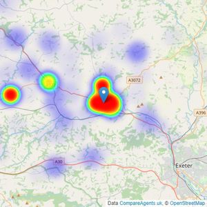 Helmores - Crediton listings heatmap