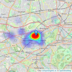 Henleys Estates Ltd - Isleworth listings heatmap