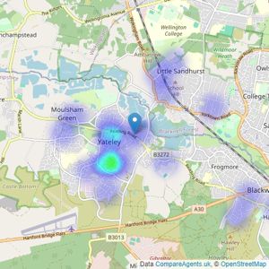 Henlys Estate Agents - Yateley listings heatmap