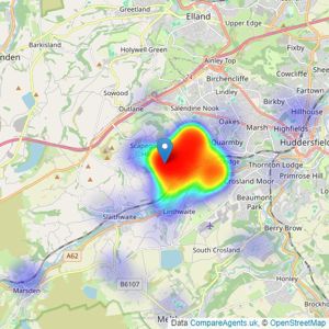 Henry James - Huddersfield listings heatmap