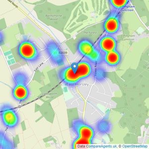 Henshaws Estate Agents - East Horsley listings heatmap