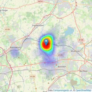 Henton Kirkman Residential - Billericay listings heatmap