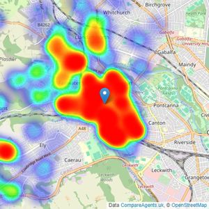 Hern & Crabtree - LLandaff listings heatmap