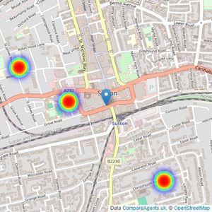 HES Parry & Drewett - Sutton listings heatmap