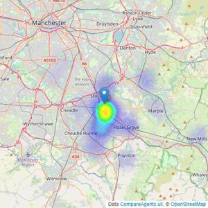 Hibbert Homes - Stockport listings heatmap