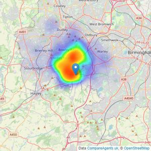 Hicks Hadley - Halesowen listings heatmap