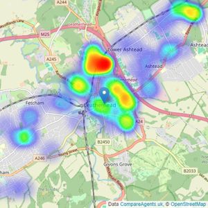 Higgs & Quinn - Leatherhead listings heatmap