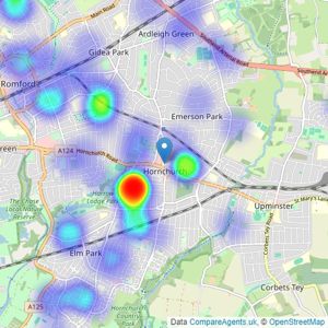 Hilbery Chaplin Residential - Havering - Sales listings heatmap