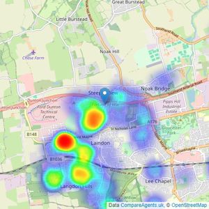 Hilbery Chaplin Residential - Laindon listings heatmap