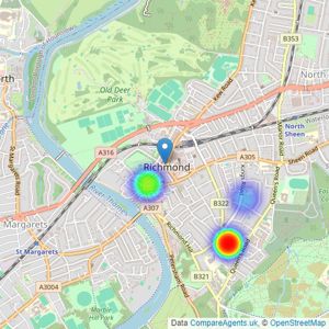 Hill & Green - Richmond listings heatmap