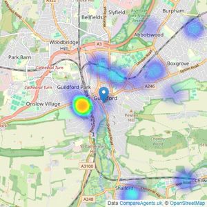 Hill Clements - Guildford listings heatmap