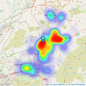 Hilton & Horsfall Estate Agents - Barrowford listings heatmap