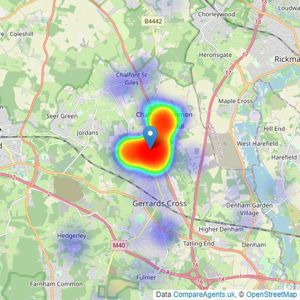 Hilton King & Locke - Chalfont St Peter listings heatmap