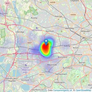 Hiltons Estates - Broadway Southall listings heatmap