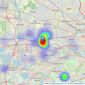 Hiltons Estates - Southall listings heatmap