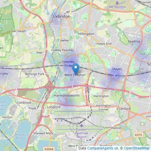 Hiltons Estates - West Drayton listings heatmap