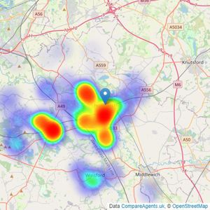 Hinchliffe Holmes - Northwich listings heatmap