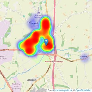 Hind Estates Ltd - Lutterworth listings heatmap