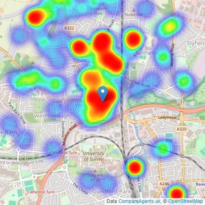 Hipps Estate Agents Ltd - Guildford listings heatmap