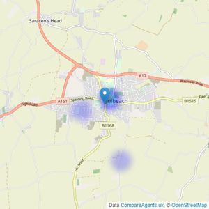 Hix and Son - Holbeach listings heatmap