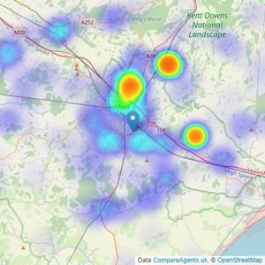 Hobbs Parker Estate Agents - Ashford listings heatmap